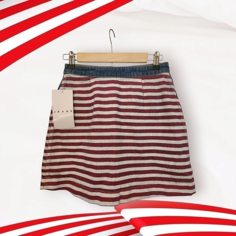Denim Skirt, Stars Strips. New w/Tags, American Apparel. Size Sm. - Picture 2 of 4